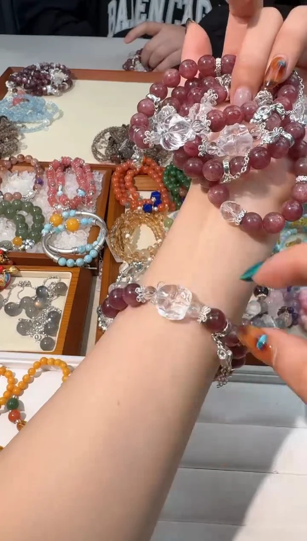 【闪购商品】水晶手链未镶嵌A029车厘子草莓晶白水凤九款