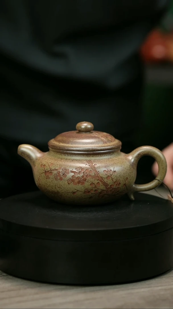 茶壶紫砂贔*H1920李琴柴烧梅花仿古