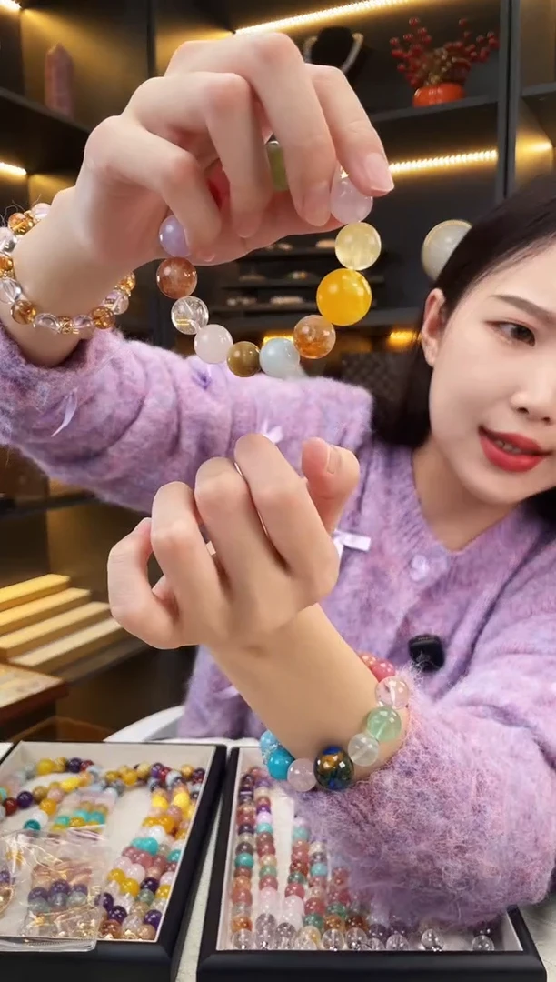 未镶嵌手链水晶蜜蜡多宝