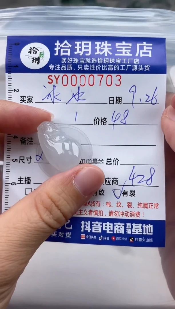 颈饰未镶嵌翡翠冰*翡翠挂件钱袋703