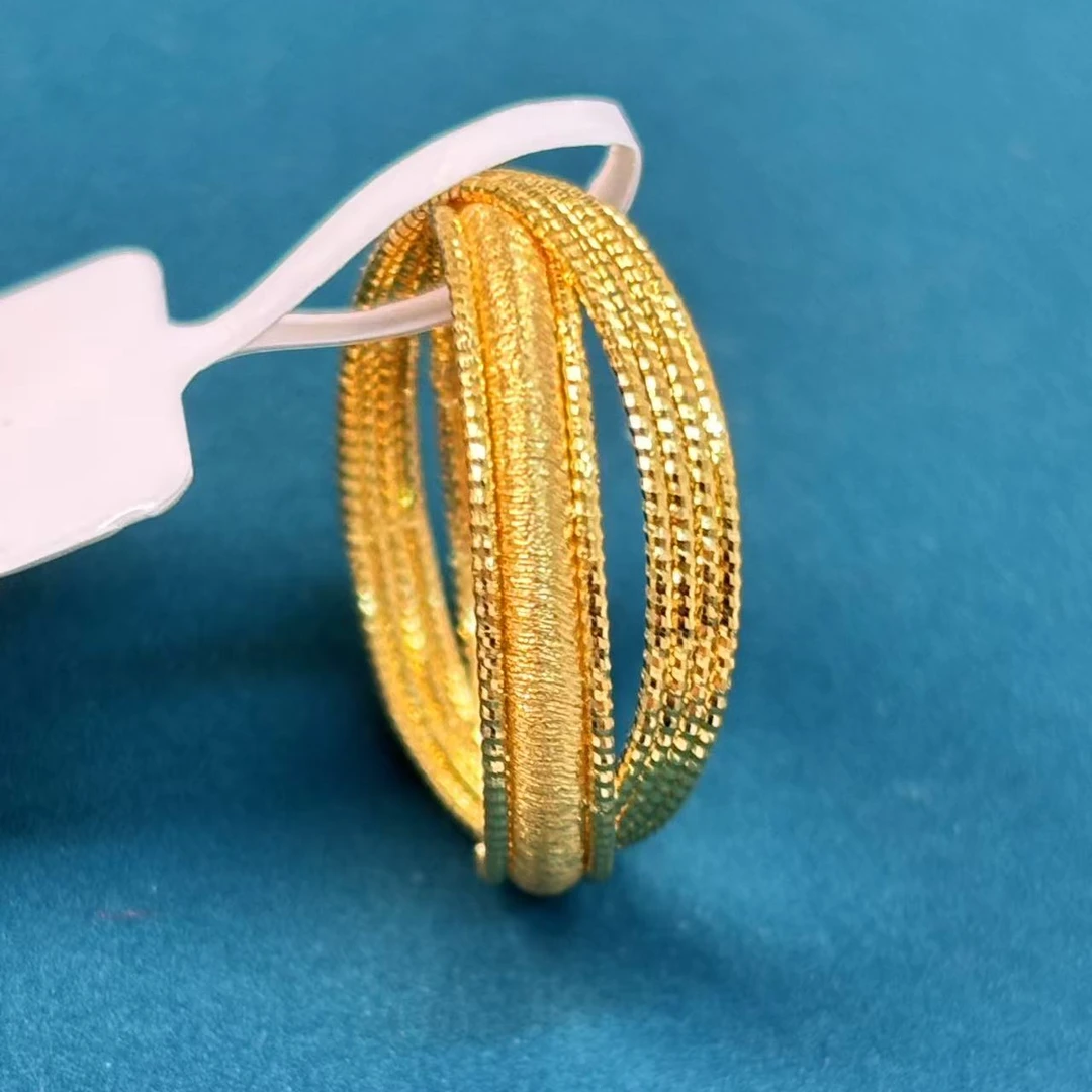 【顿钰珠宝】足金鎏金岁月双环戒