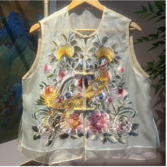 东方谦和  芳华设计新中式重工刺绣马甲国风百搭款HF-B037