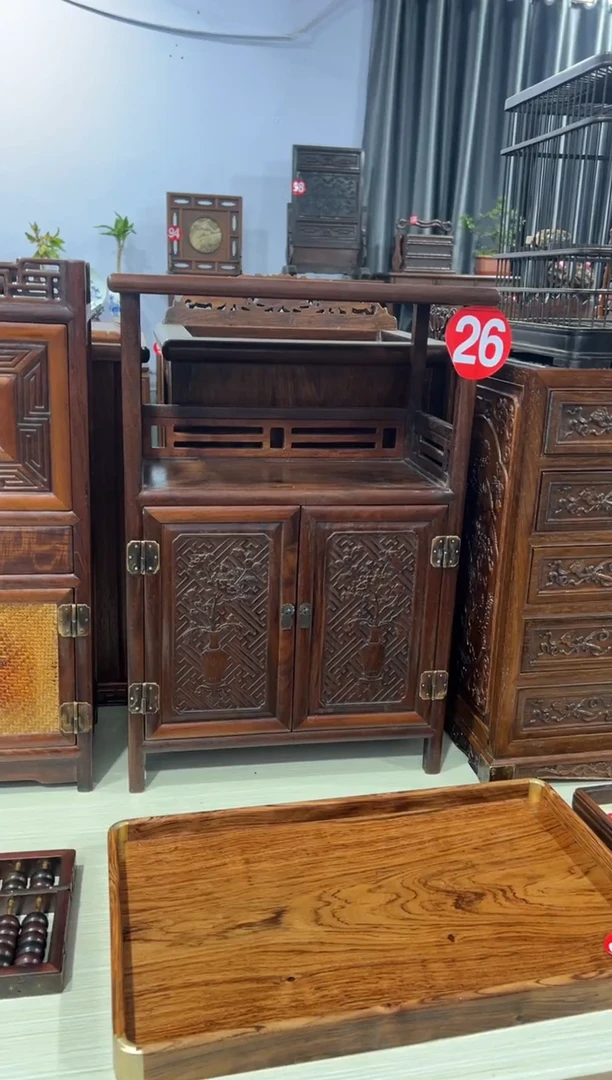 木木 花梨木雕刻门万历柜储物柜