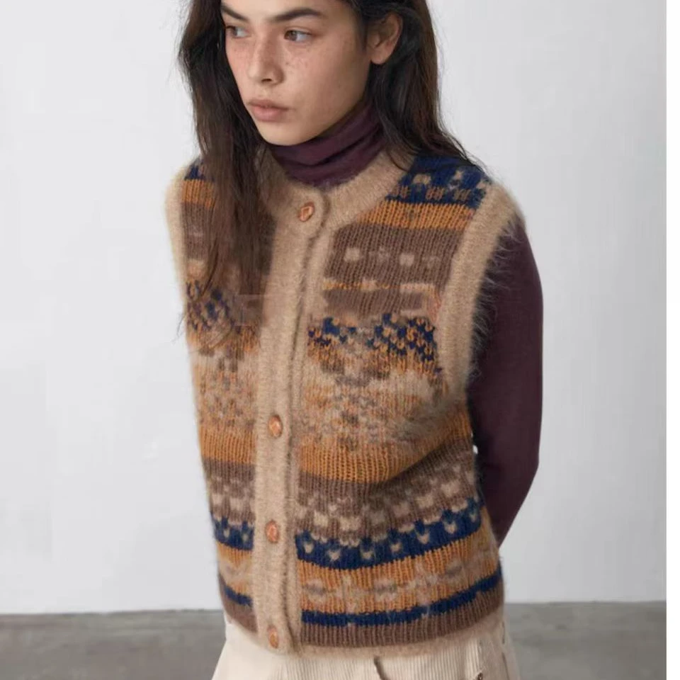 2025冬季新款气质百搭黄色马甲上衣