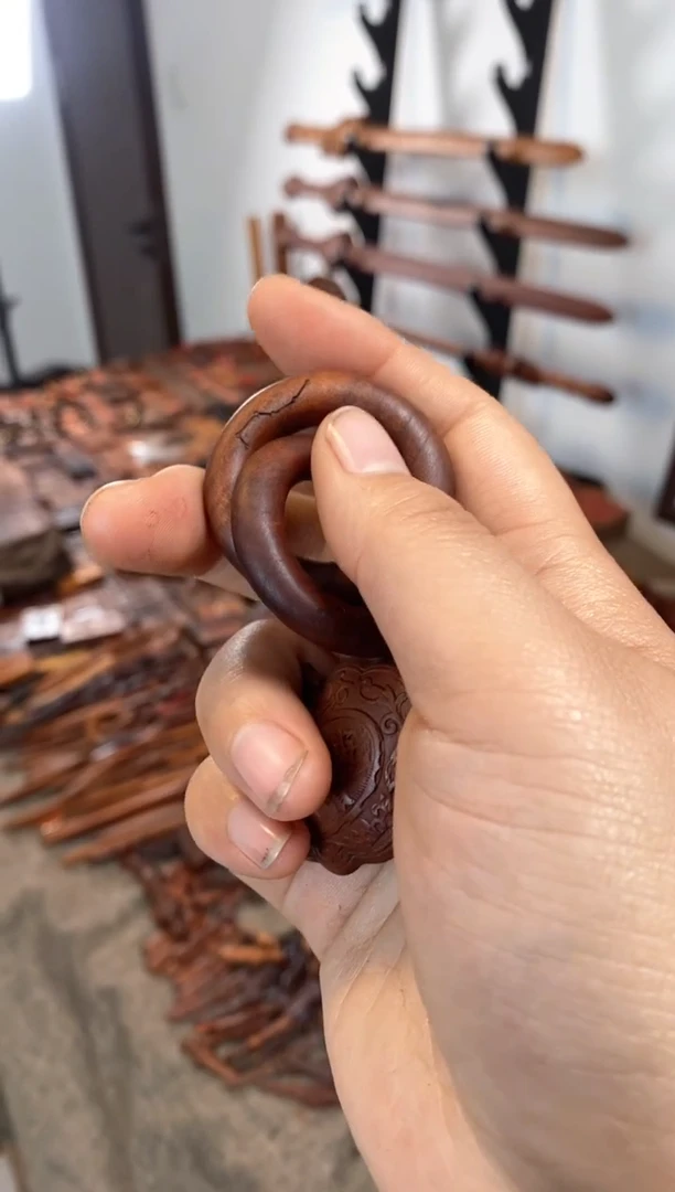 【闪购商品】枣木枣木富贵平安小锁+桃木小圈一物一拍戒