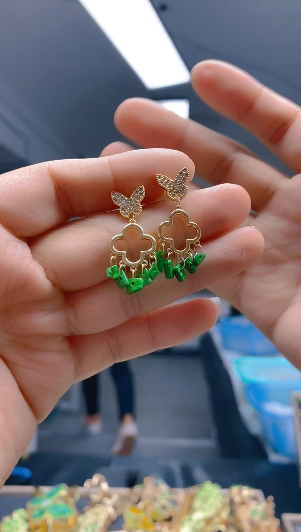 【闪购商品】翡翠耳饰合金0139翡翠耳钉