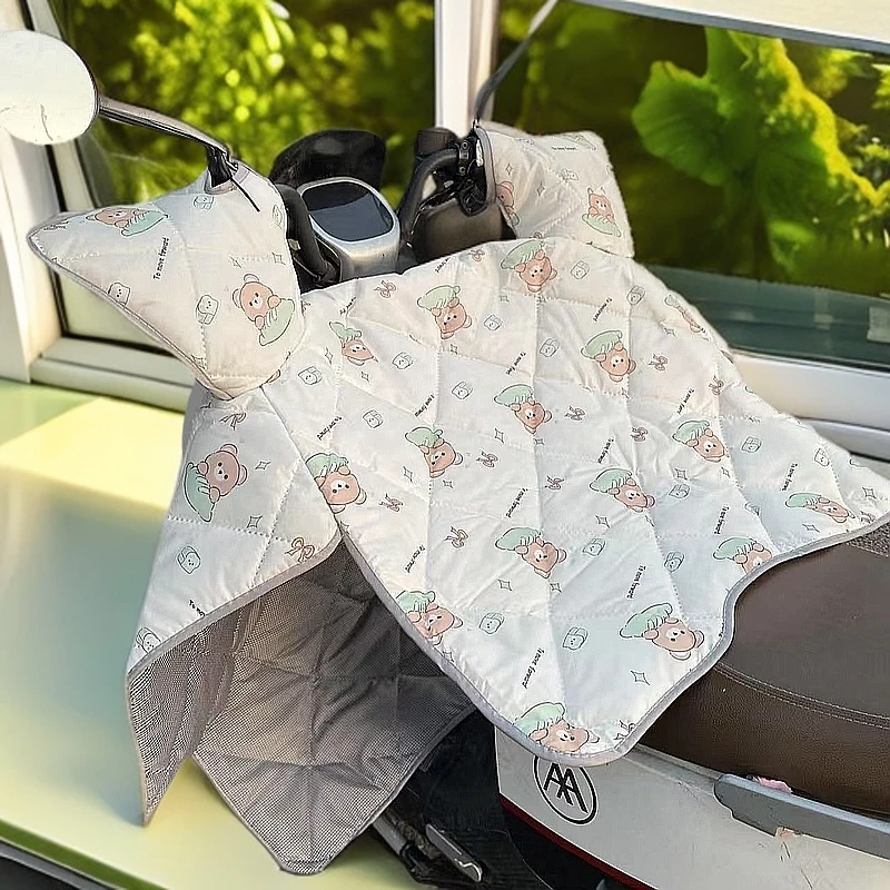 春夏秋电动车挡风被四季通用防风防水保暖防晒骑行必备