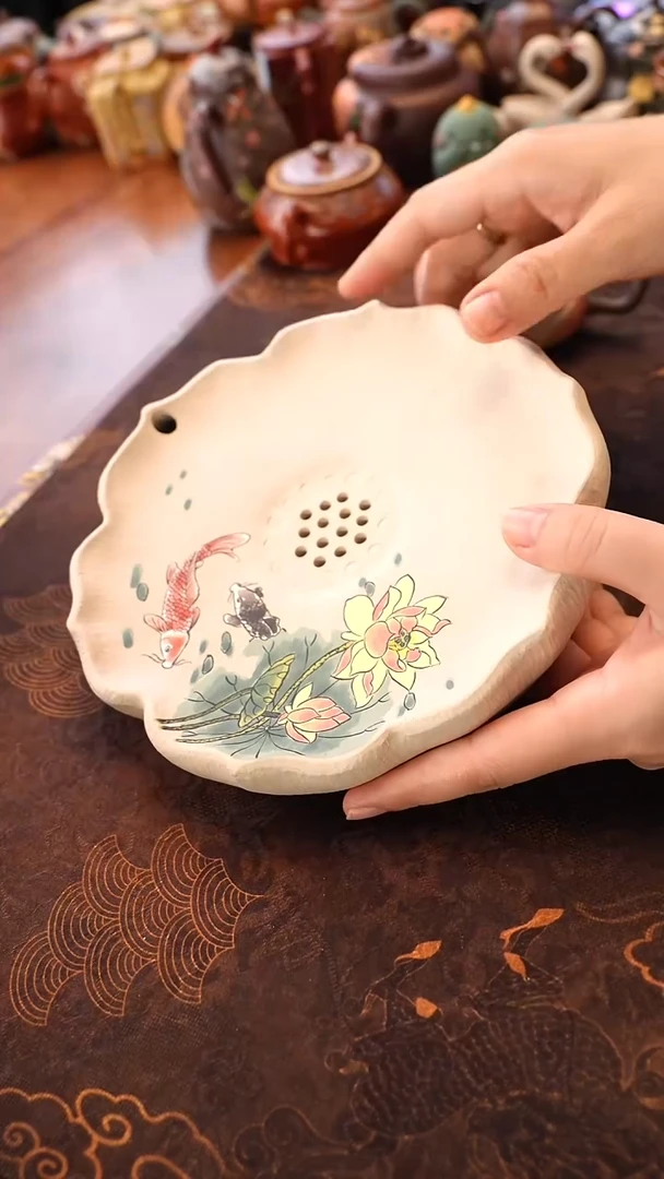 茶壶紫砂白玉段壶承