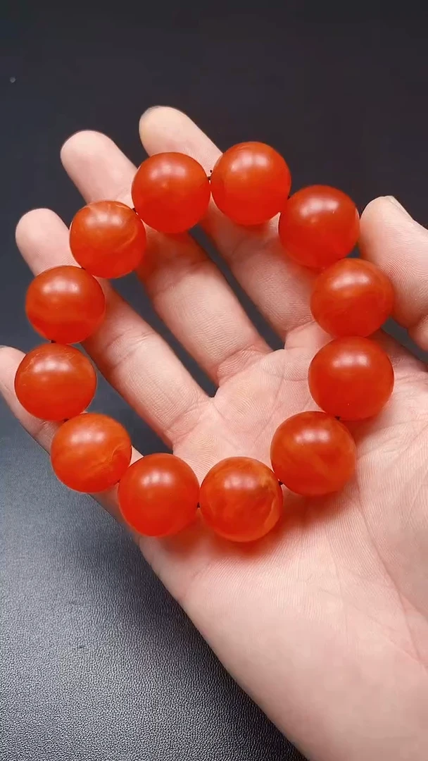 未镶嵌戒指玛瑙/玉髓20mm红景天手串