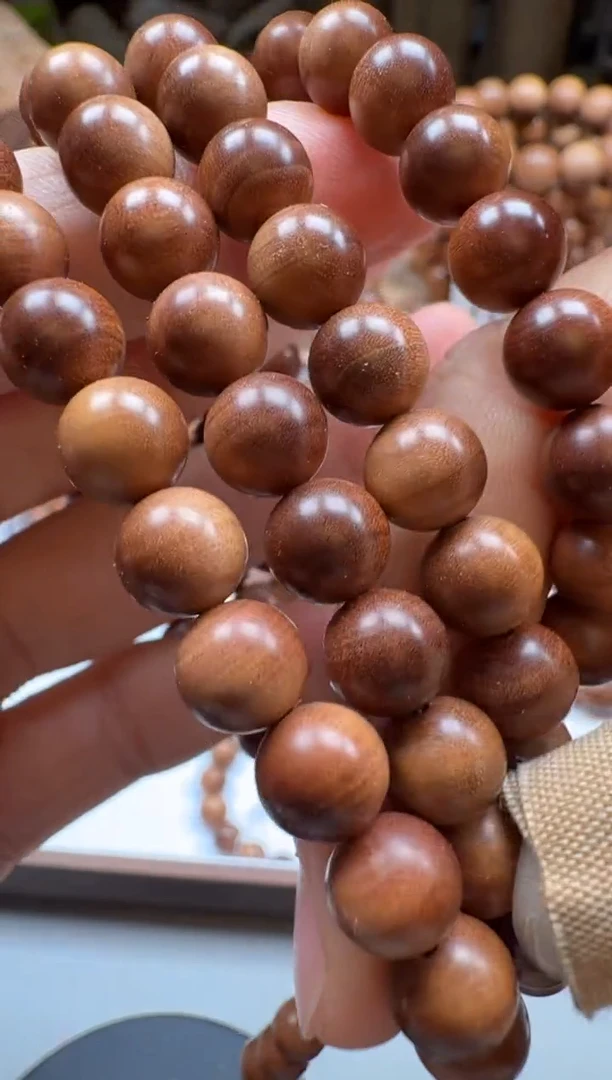 檀香木手串/手链0.8/108颗黑肉虎皮纹沉水