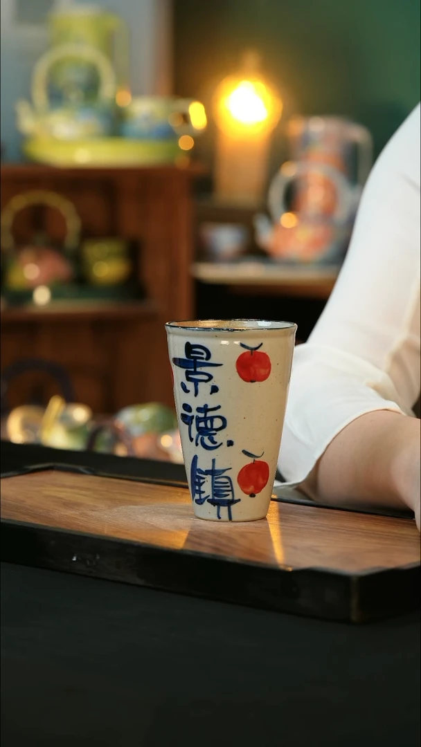 杯手绘心瓷陶瓷浮力