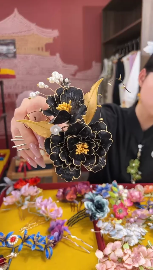 【闪购商品】刺绣非遗绒花（发饰）