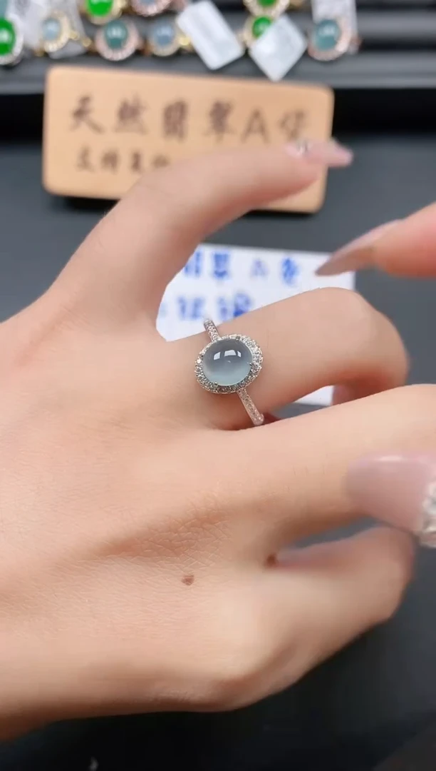 银S925镶嵌戒指翡翠111