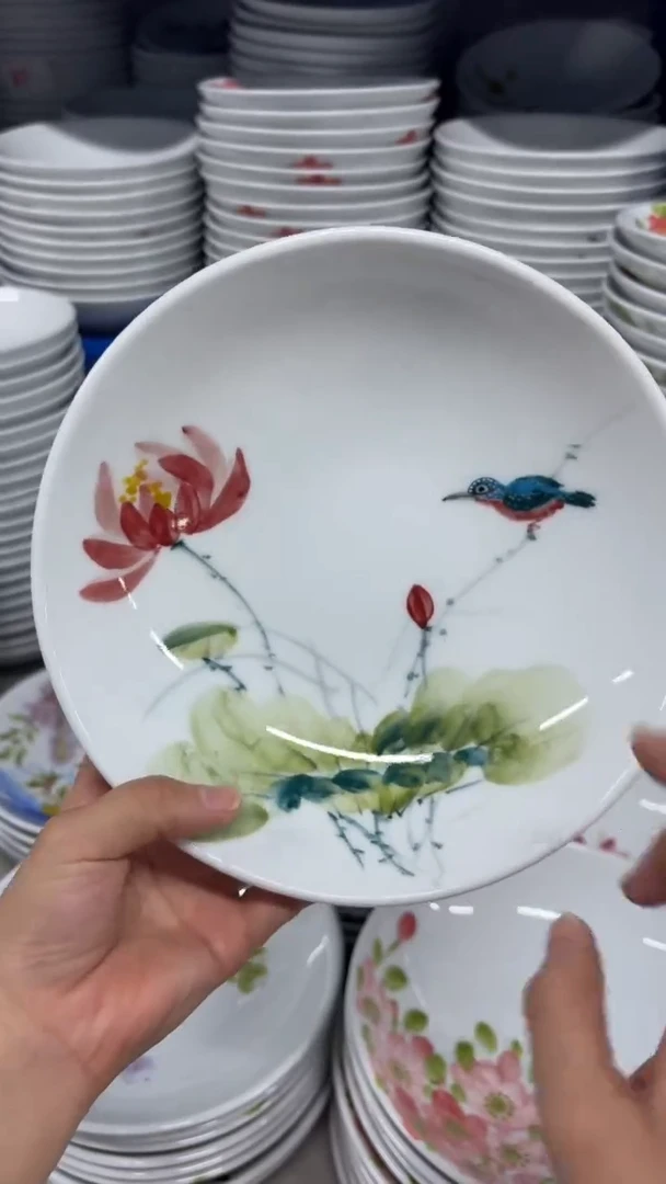 景德镇手绘釉中彩（食品级）圆深盘