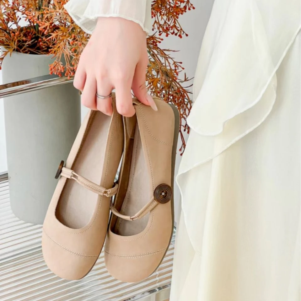 高蒂春季新款休闲田园风浅口法式玛丽珍鞋单鞋平底244310Q628