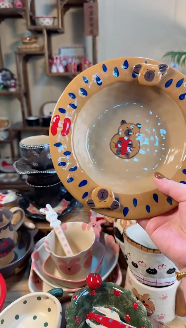 【闪购商品】卡皮草帽盘高温瓷器