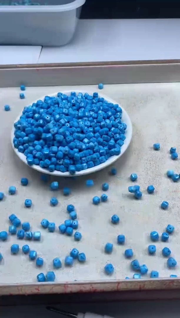 【闪购商品】玛瑙/玉髓颈饰未镶嵌W2205高瓷蓝松方糖5mm*20颗