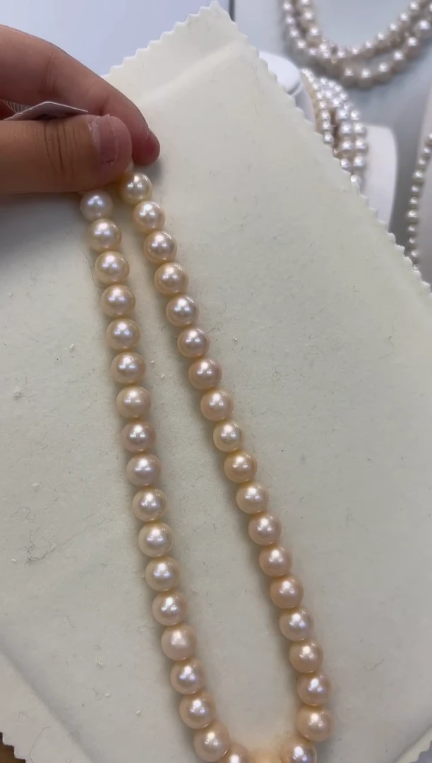 【闪购商品】淡水珍珠颈饰银S925镶嵌9.5-10.5mm无核彩珠项链