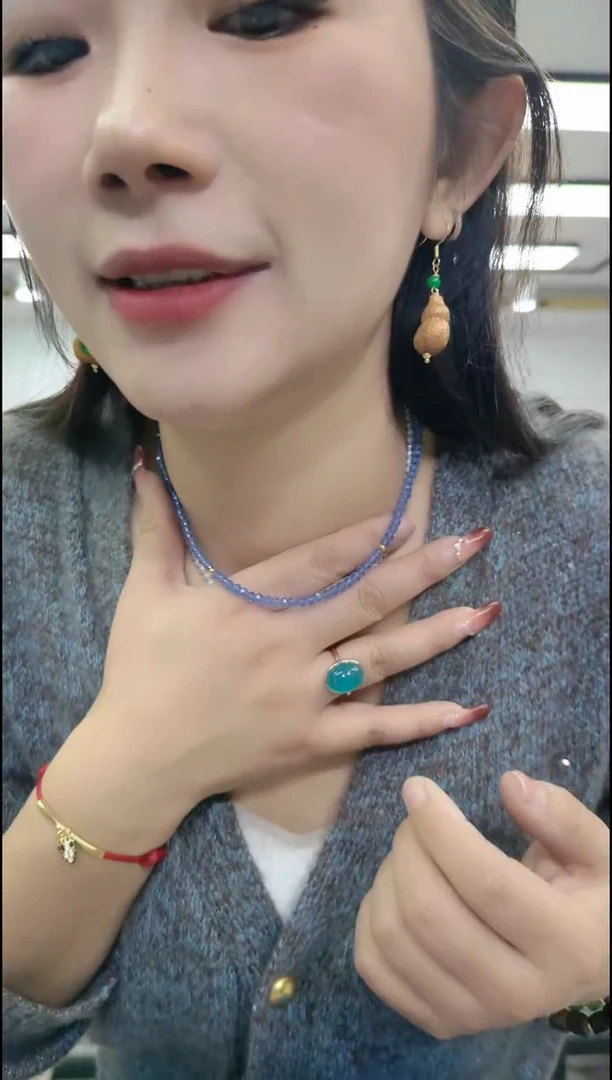 【闪购商品】尖晶石颈饰合金1312蓝项链