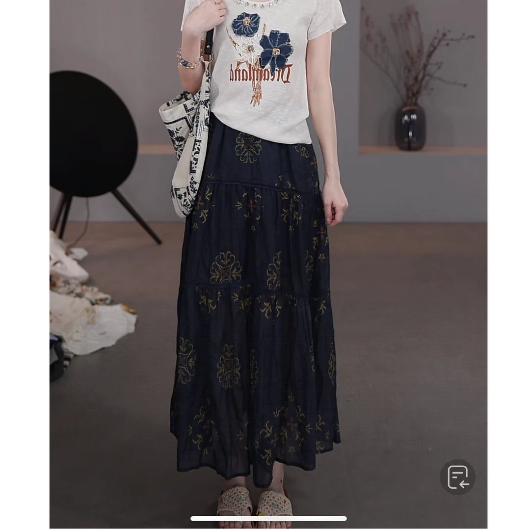 【LIbaibai】夏季2025年新款高腰显瘦半身裙BB-2499