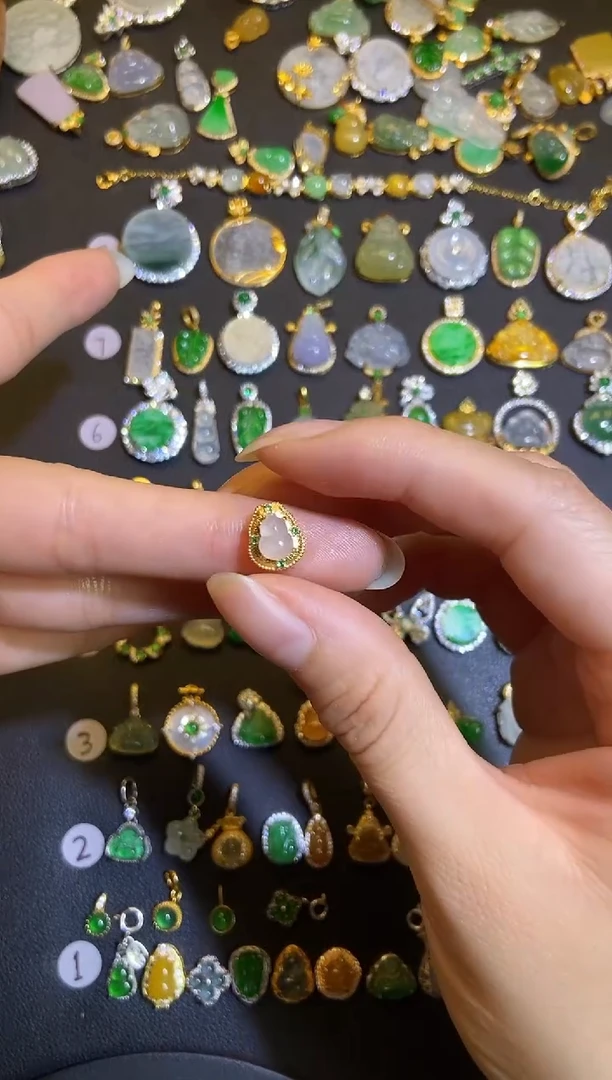 吊坠(不含链)银S925镶嵌翡翠1