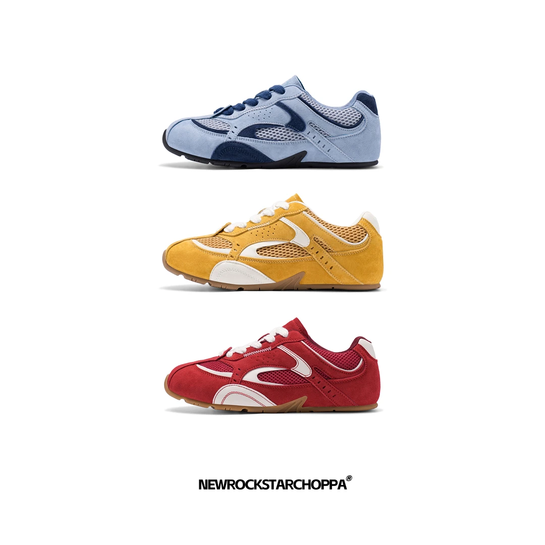 NewRockStarChoppa新款赛车鞋男平底休闲时尚板鞋复古百搭德训鞋