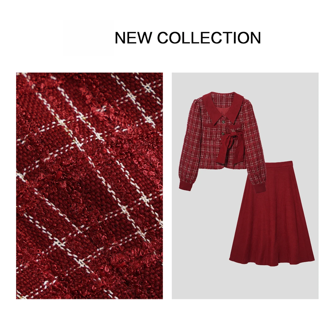 【小橱专享】D3358011时尚气质小香风两套装-8011