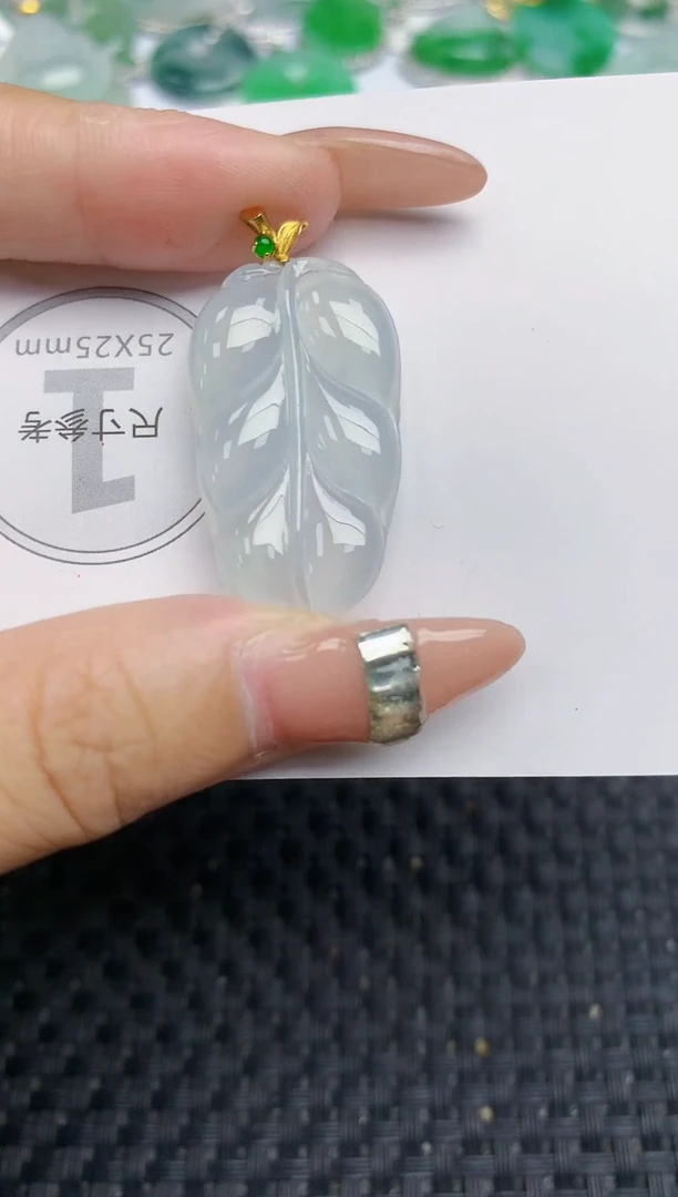 颈饰18K金镶嵌翡翠天然缅甸A货翡翠百元以上9元证书费自理