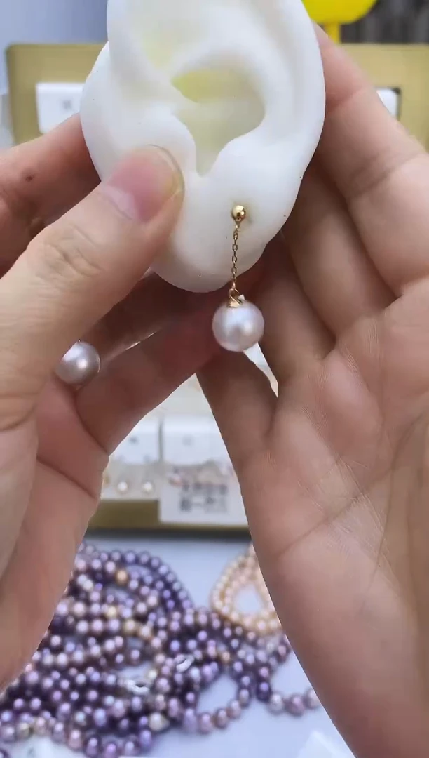银S925镶嵌耳饰淡水珍珠167