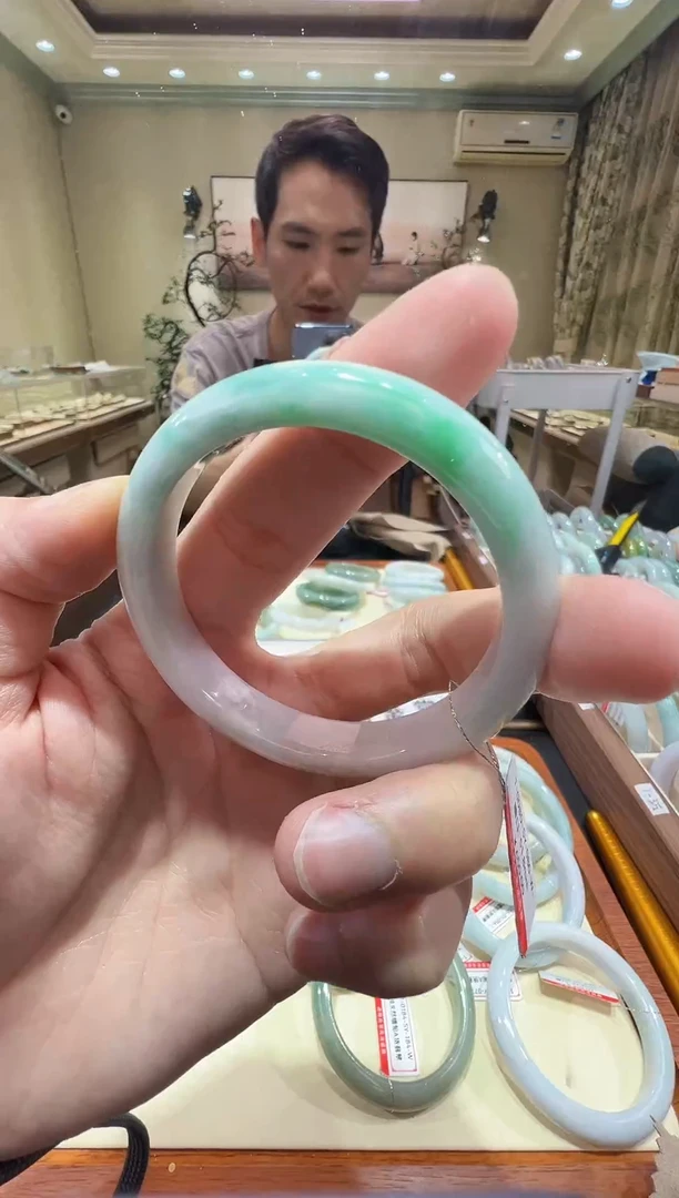 纯天然缅甸A货翡翠手镯51-52mm-9080号