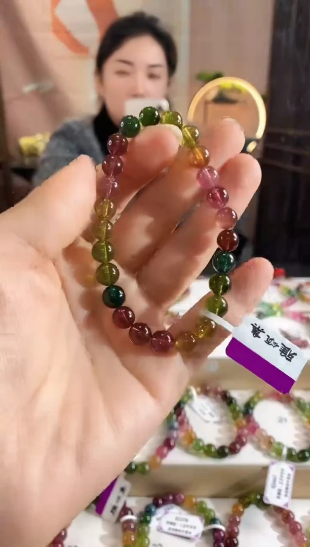 未镶嵌手链碧玺G2418单圈颜色微差发1