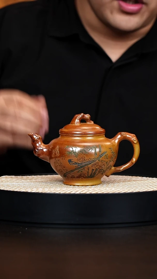 茶壶紫砂报春 沉香泥 喜上眉梢