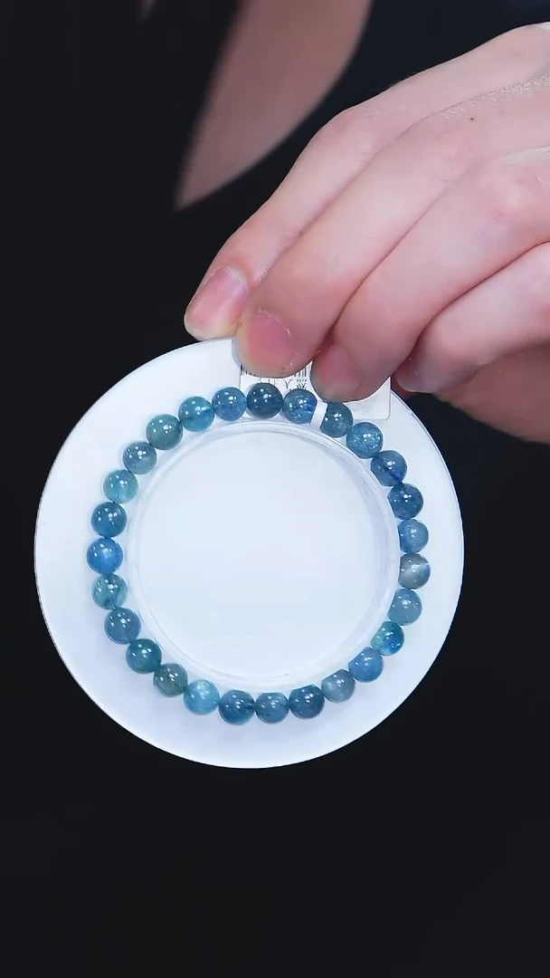 水晶手链未镶嵌蓝绿晶单圈-多样性发其一