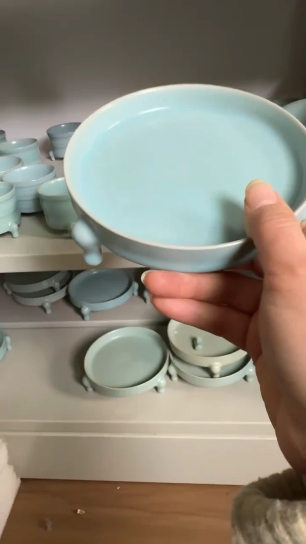 【闪购商品】杯139汝瓷纯手工三足笔洗（微微不完美）