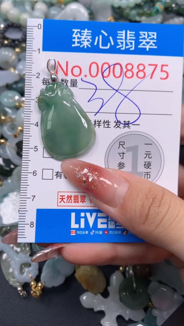 翡翠未镶嵌颈饰含绳0008875