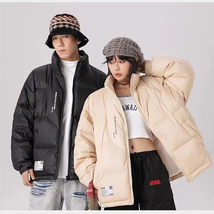 冬季新款男女短款美式休闲立领百搭潮牌防寒羽绒服外套25888