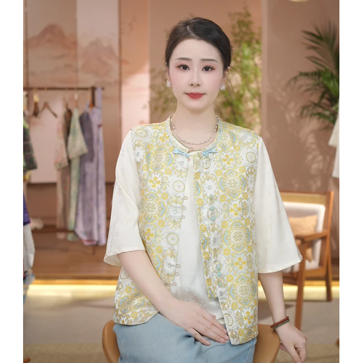 《 芳华慢-马夹》新中式提花休闲百搭双面穿气质高定马夹