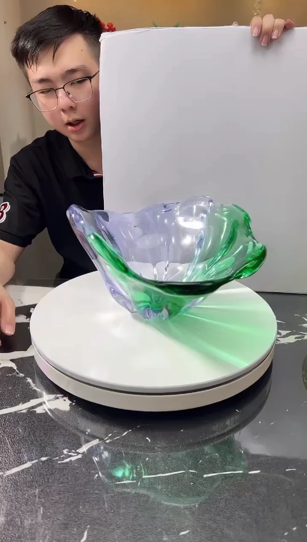 摆件巴比特美学 紫绿色撞色果盘大号