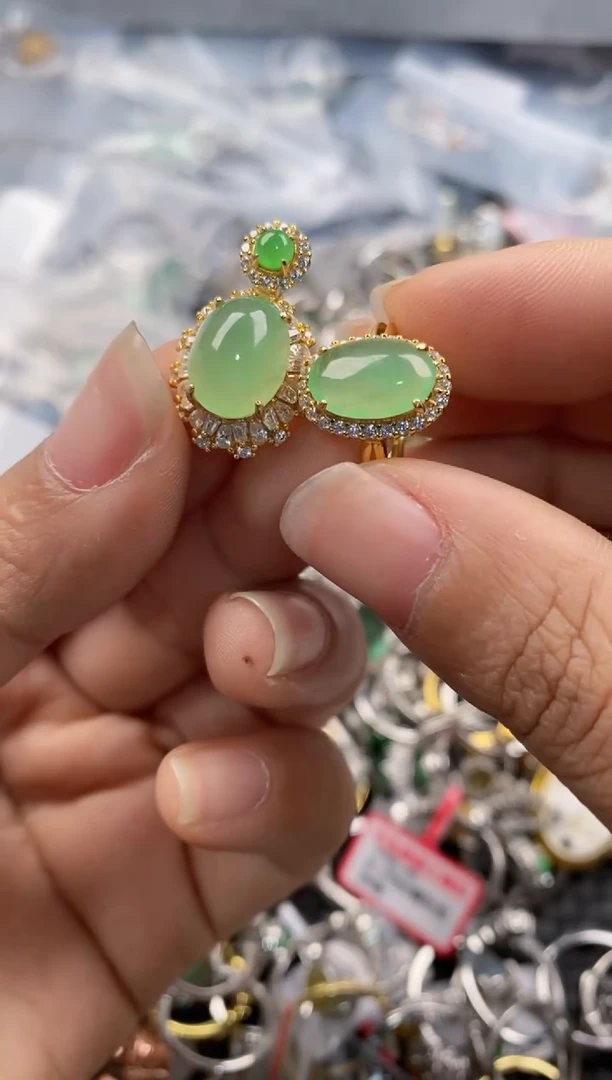 银S925镶嵌戒指翡翠333---4