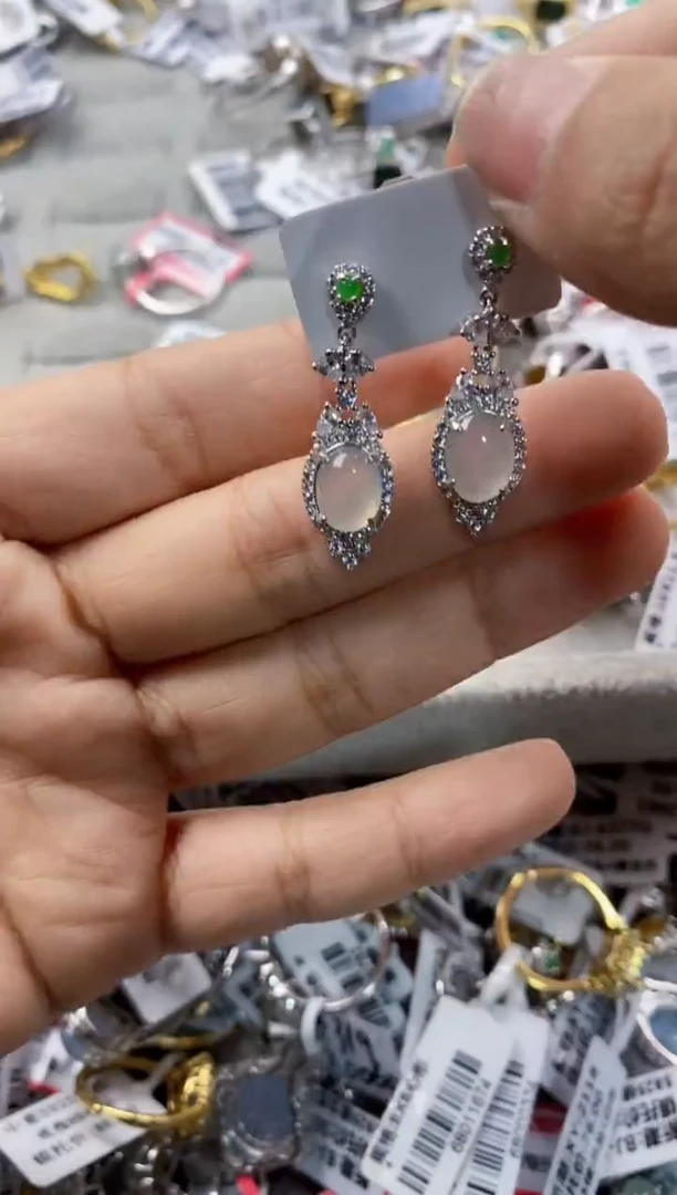 银S925镶嵌戒指翡翠6666----3