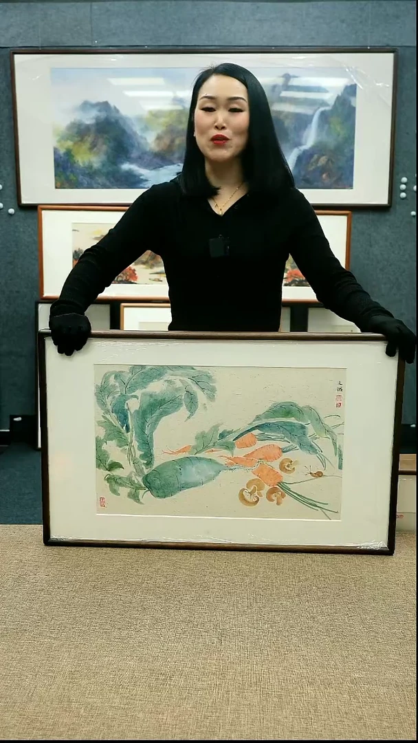 【闪购商品】国画放漏/文诚48*77带框