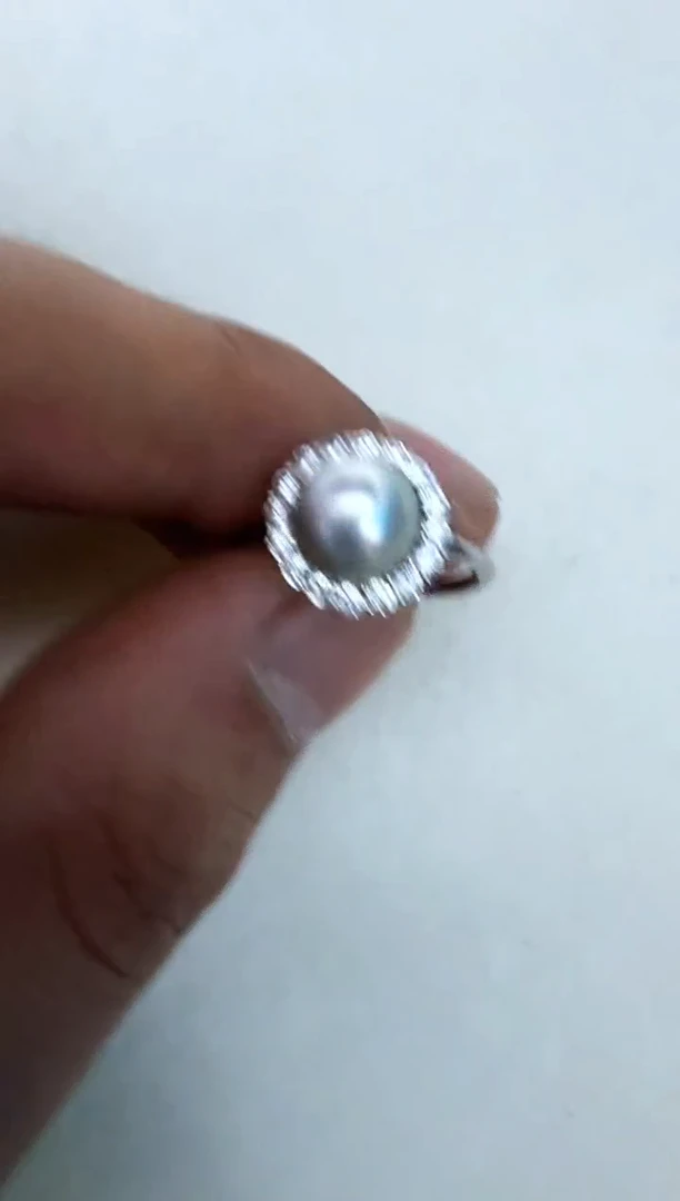 【闪购商品】海水珍珠戒指银S925镶嵌戒指