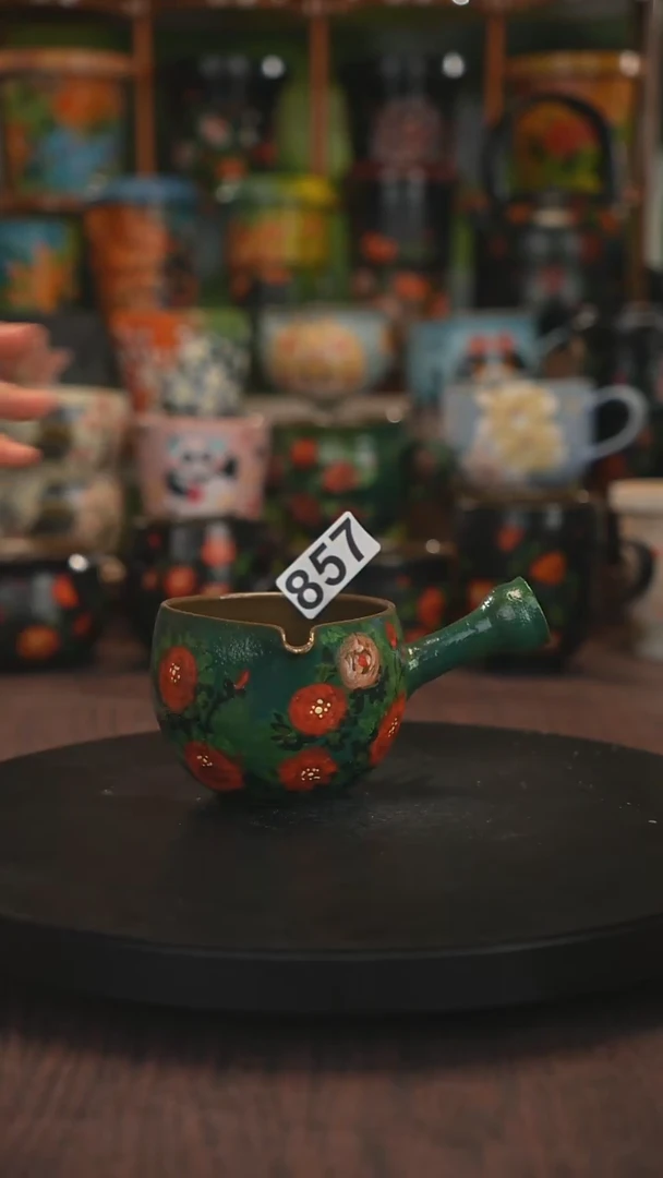 紫砂油画手绘釉下彩857