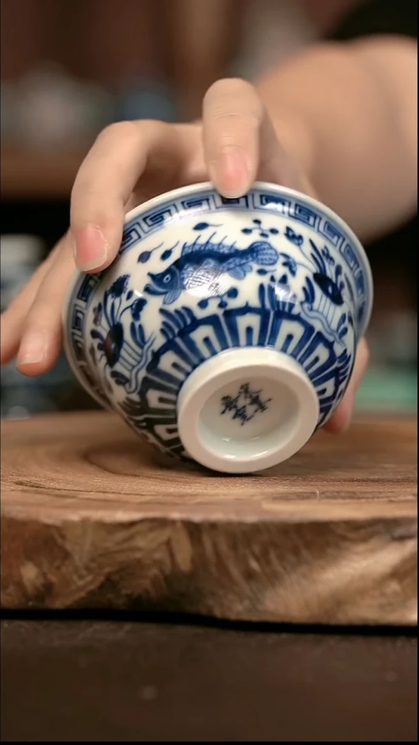 手绘 高温现代瓷  柴窑  鱼藻大压100C