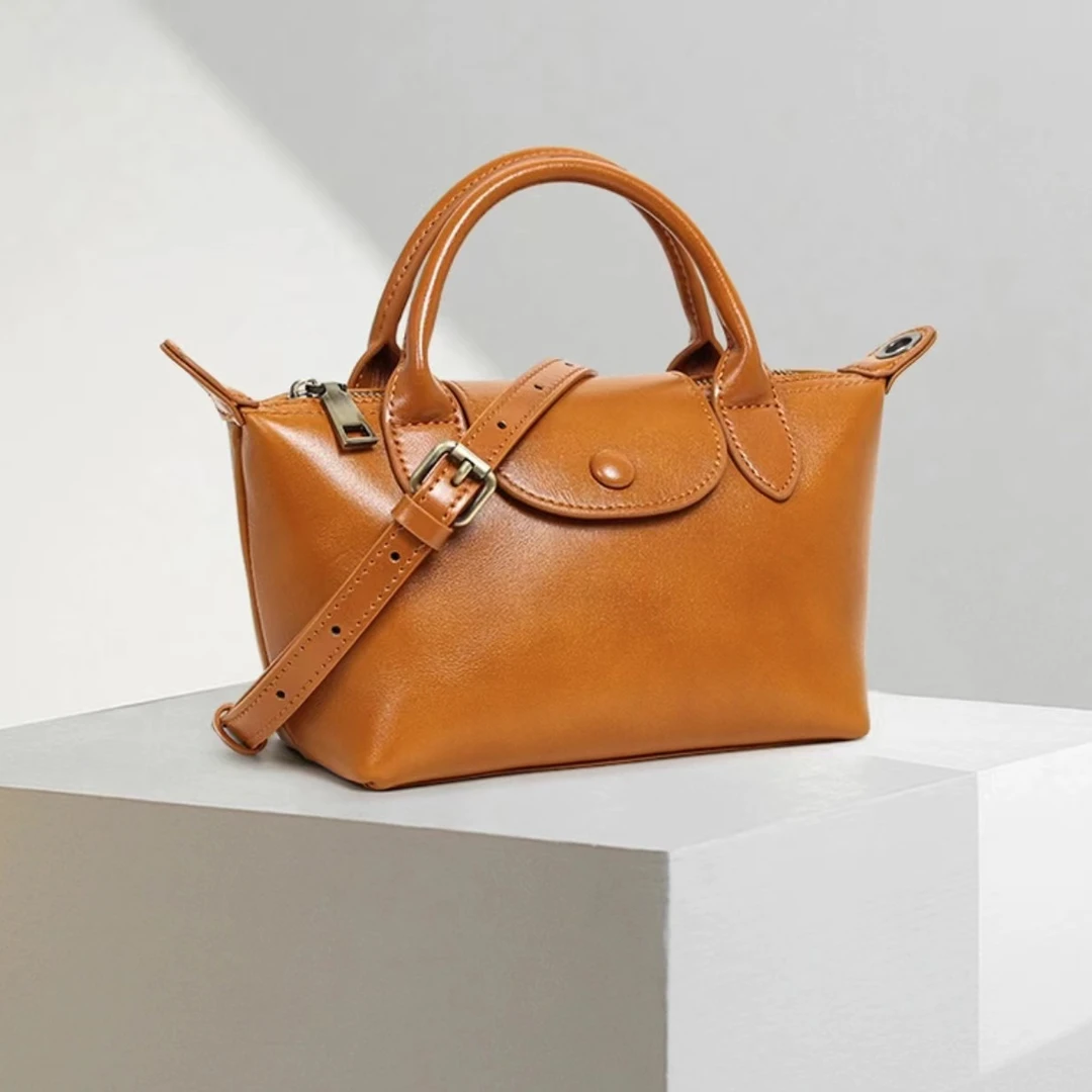 【英柏甄选】XKY-6890-棕色 然与纯小众设计感时尚单肩百搭女包