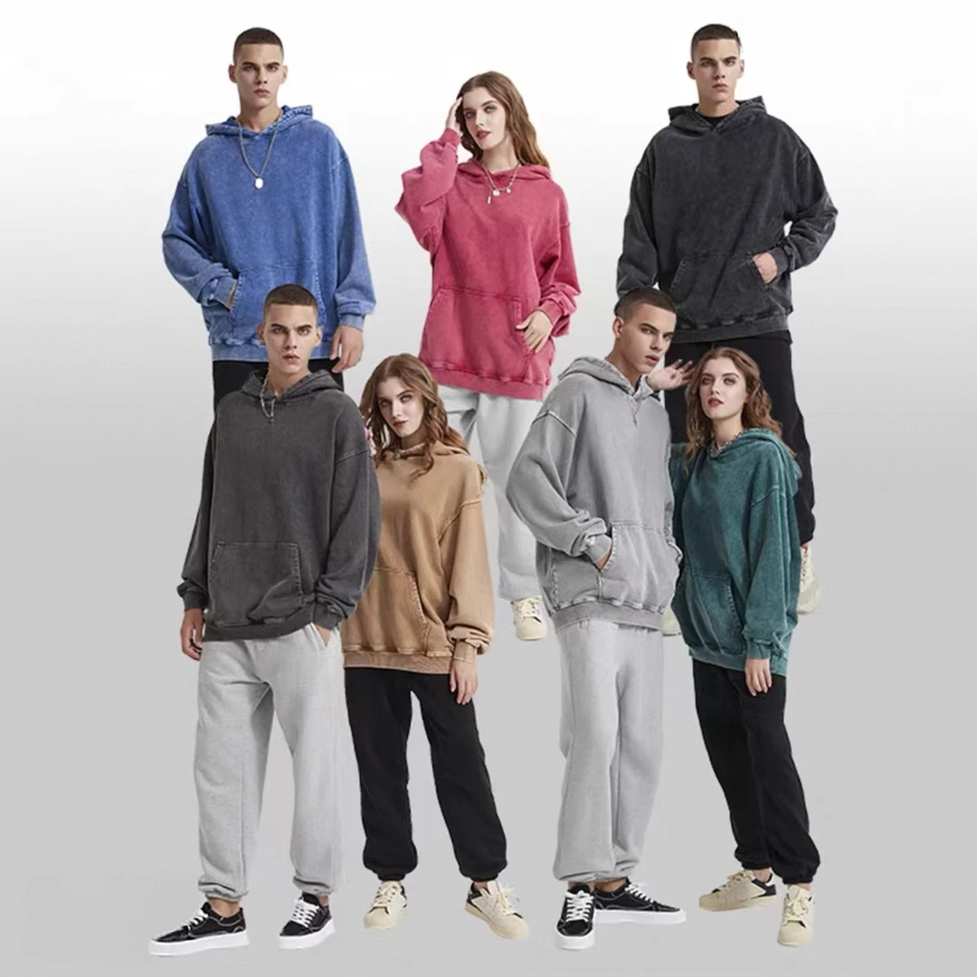 A5 加绒连帽洗水蜡染做旧卫衣（清仓）