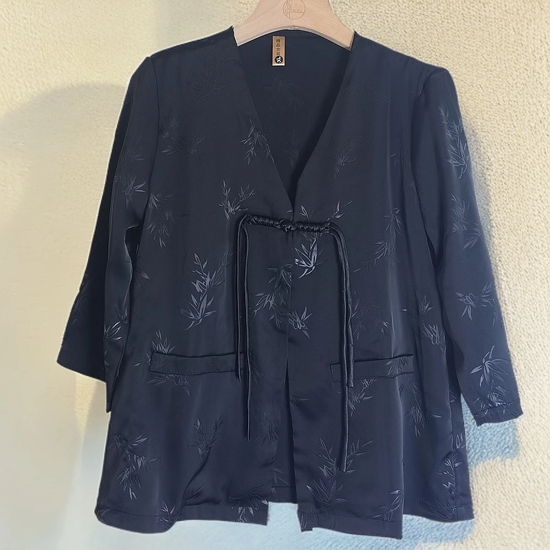 35新款时尚竹叶西装外套春夏提花