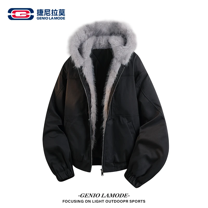 【敖瑞鹏代言】冬季新款加绒棉衣潮流百搭座山雕外套宽松保暖棉服男