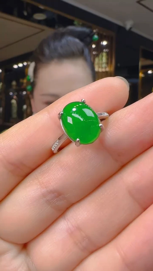 翡翠戒指银S925镶嵌011（多样性发其一）