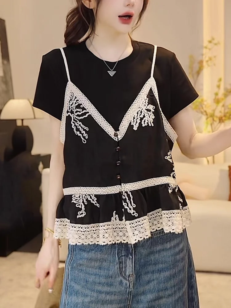 【琴】10873女士宽松休闲显瘦2025年夏季新款时尚气质百搭减龄女